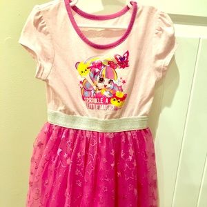 Shopkins girls high-low pink dress